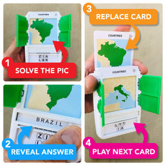 100 PICS Countries of the World pocket travel game ideal on trips.