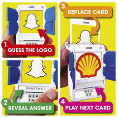 100 PICS Logos Travel Game is ideal as a portable travel activity for kids and adults.