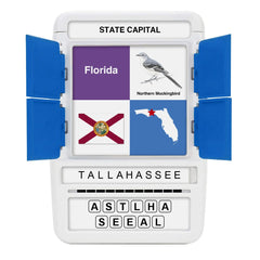100 PICS US States & Capitals family game night setup for all ages.