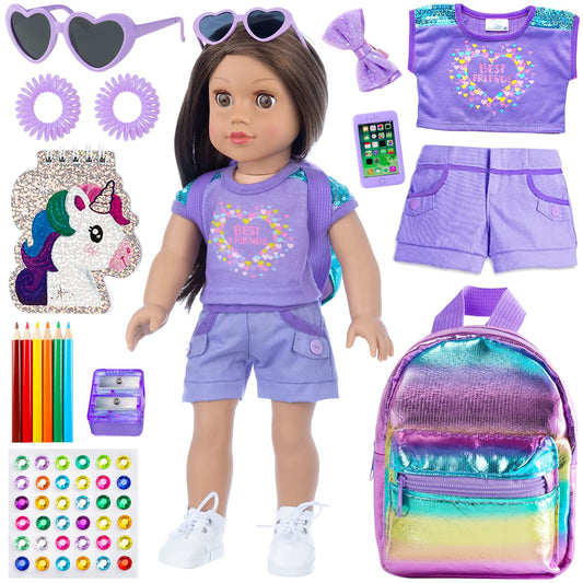18INDC 18inch doll bag β practical school accessory for stylish playtime.