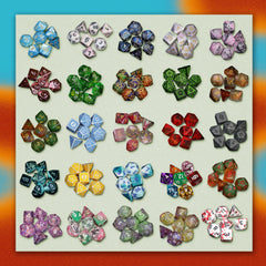 Durable, portable Mystery Dice by 1985 Games ready for travel and on-the-go games.