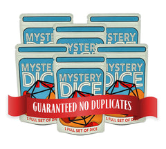 1985 Games Mystery Dice seven polyhedral set enhances RPG sessions with varied outcomes.
