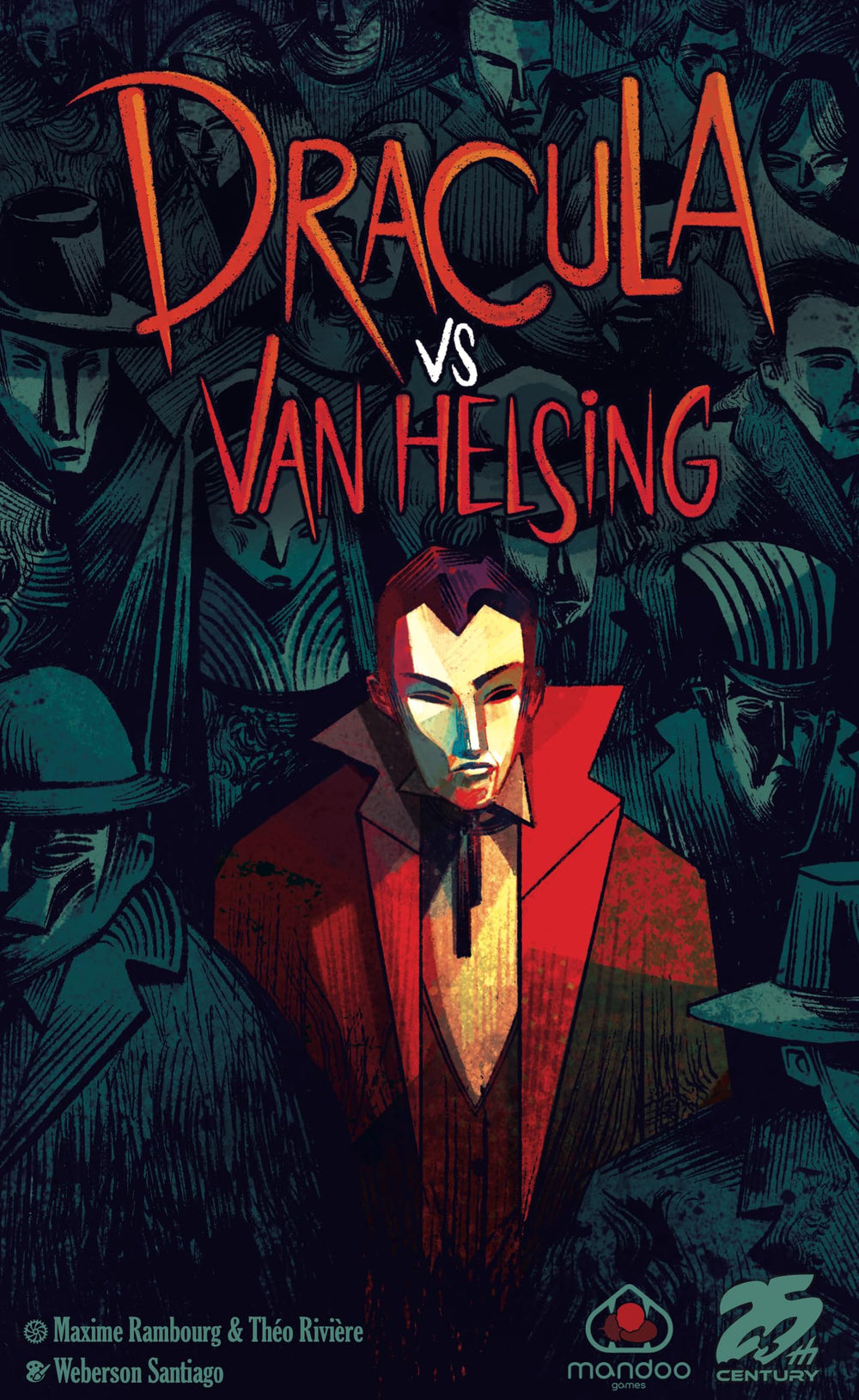 25th Century Games Dracula vs Van Helsing Gothic board scene with atmospheric lighting.