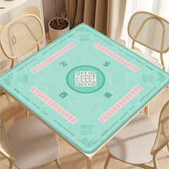 2F22E Mahjong Mat knit-stitched edges resist curling for durable use.