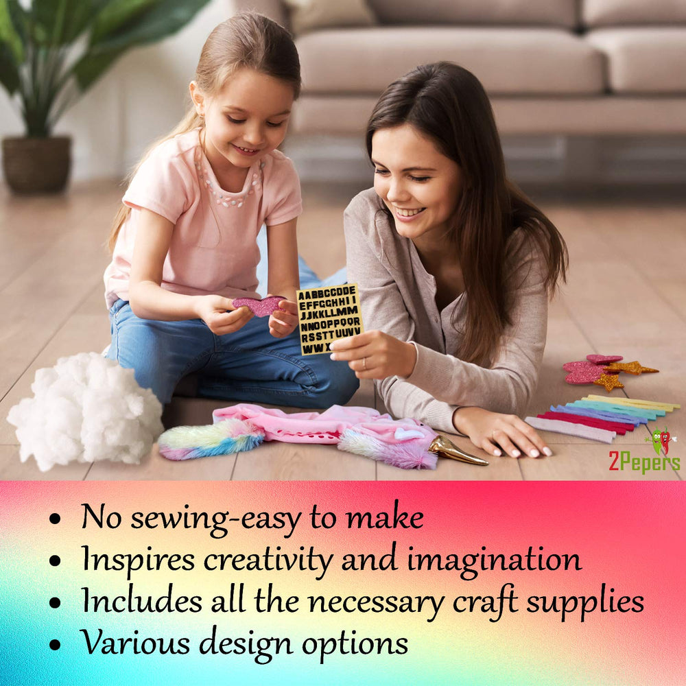 2Pepers fleece strips bundle adds vibrant accents to the unicorn pillow craft.