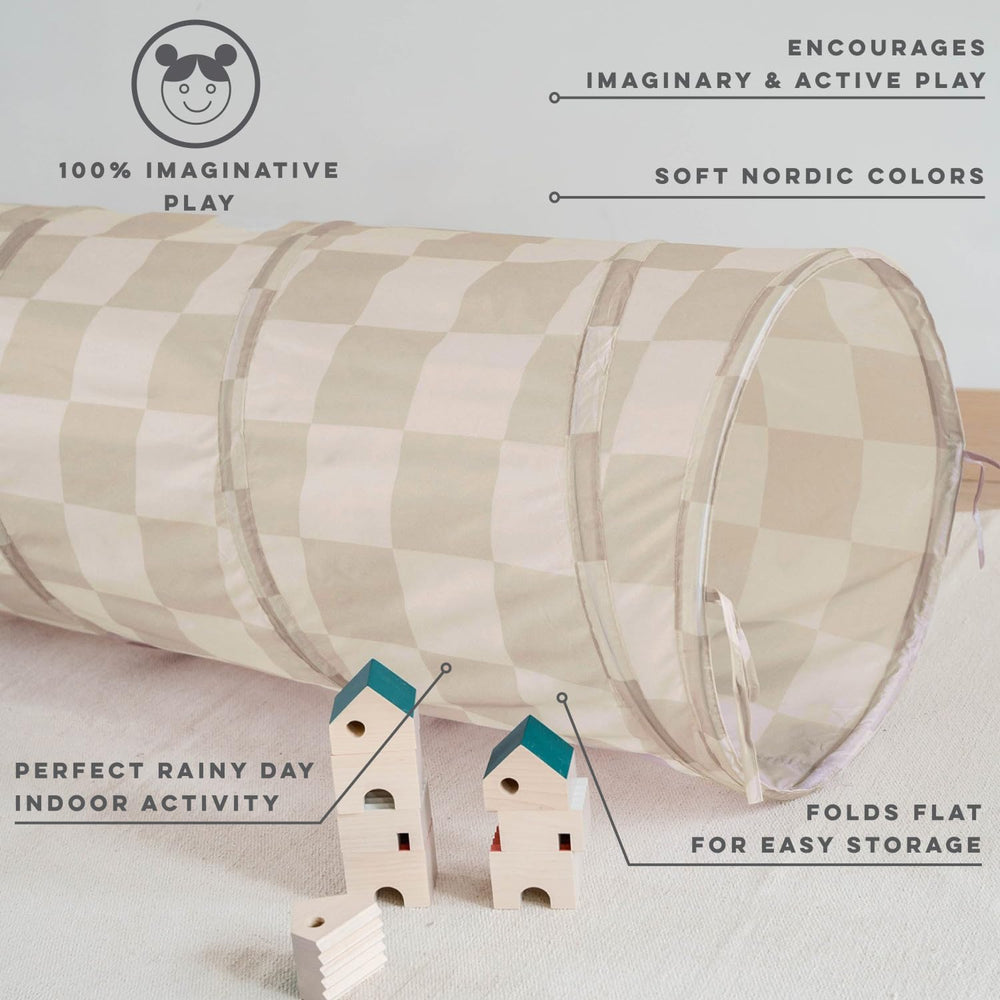 3 Sprouts Play Tunnel folds flat for easy storage.