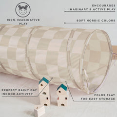 3 Sprouts Play Tunnel folds flat for easy storage.