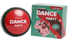 Closeup of 30 Second Dance Party button with five songs for playful sessions.