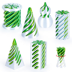3Dgenius 6-pack spiral cone fidget toys with smooth cylinders for focused, kinetic play.