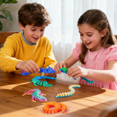 3Dgenius lizard figurine with articulated limbs for creative scenes.