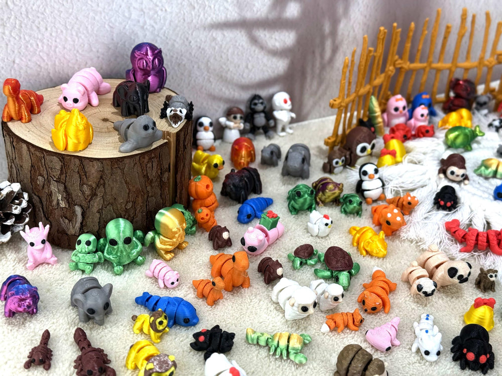 3D printed animals random figures pack 05 ideal as Easter egg fillers or classroom rewards.