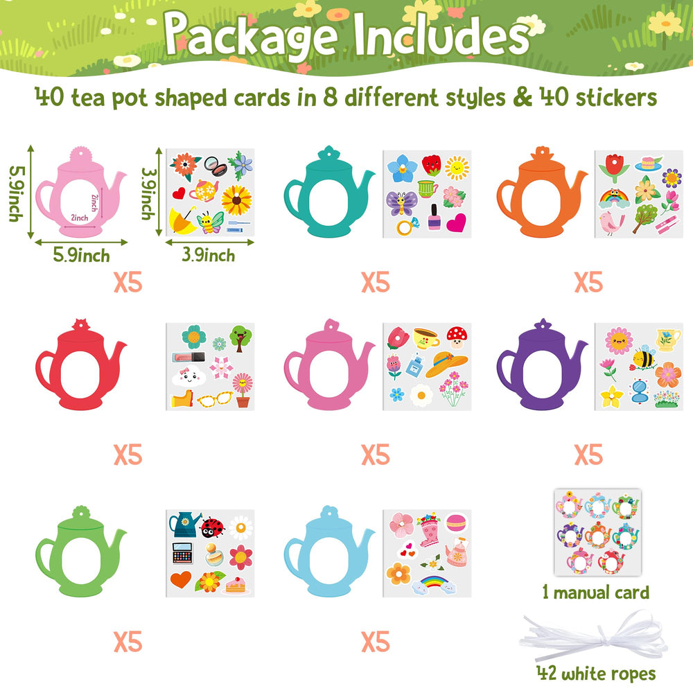 3sscha sticker accessories assortment for decorating teapot cards