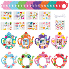 3sscha tea pot cards kit pack with colorful shapes for kids' creative crafts