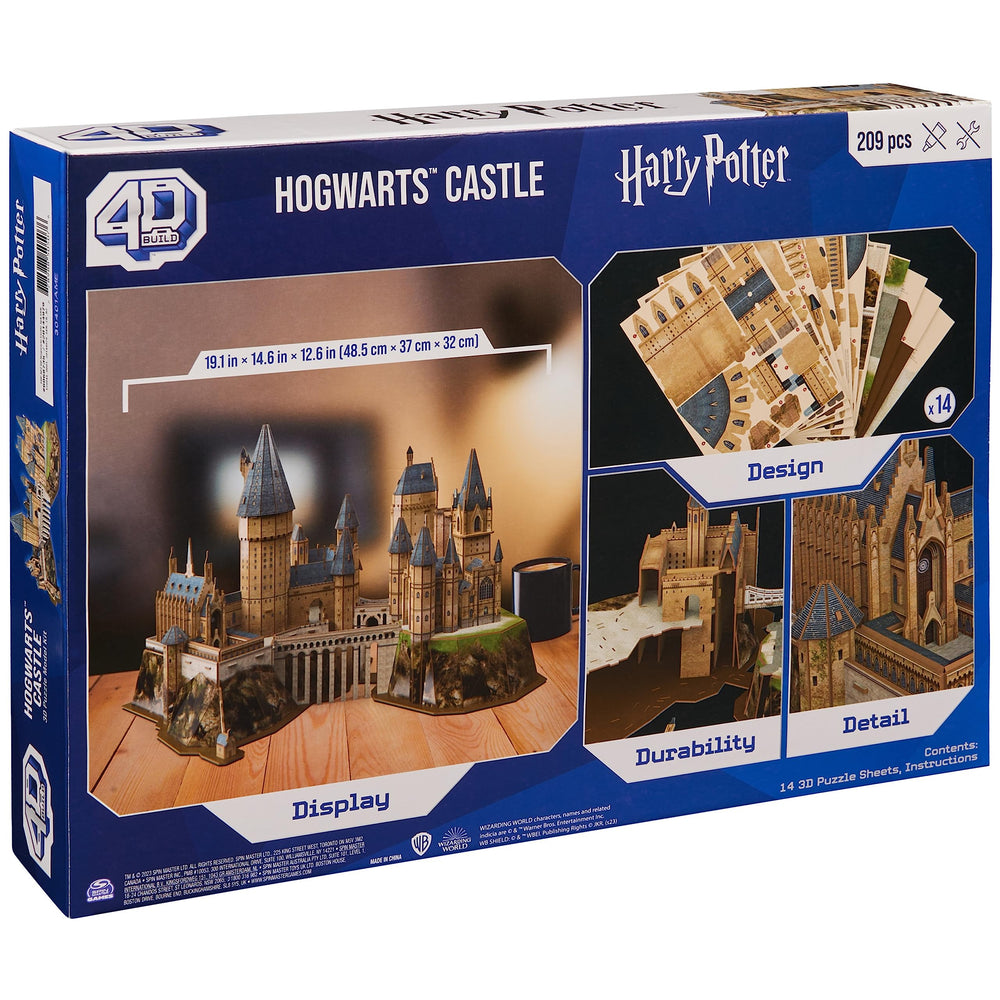 4D Build Hogwarts Castle punch-out pieces, durable and ready to assemble.