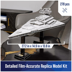 4D Build Imperial Star Destroyer side view reveals scale ideal for shelf decor.