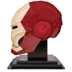 4D Build Iron Man helmet complete display piece for shelf use.