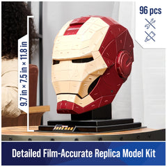 Iron Man helmet front detail for media-rich display by 4D Build.