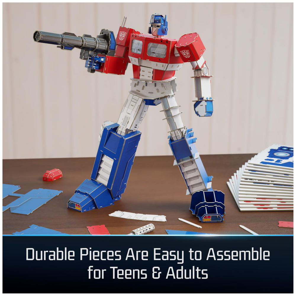 LED lighting adds a cinematic glow to the Optimus Prime 3D model