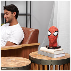 4D Build Spider-Man stand supports a steady desk display