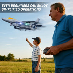 4DRC RC plane performing aerobatic stunts and 360° flips.
