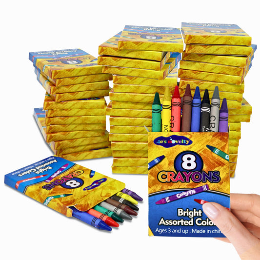 4E's Novelty 48-boxes-8-packs crayons bulk pack ideal for classrooms and parties