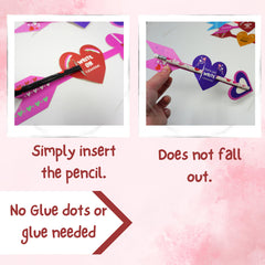 4E's Novelty valentines pencils in classroom activity context.