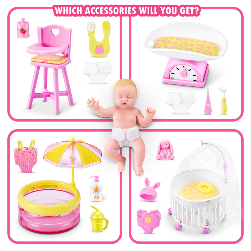 5 Surprise My Mini Baby Series 2 cap-3 tiny diaper change playset included for caring pretend sessions