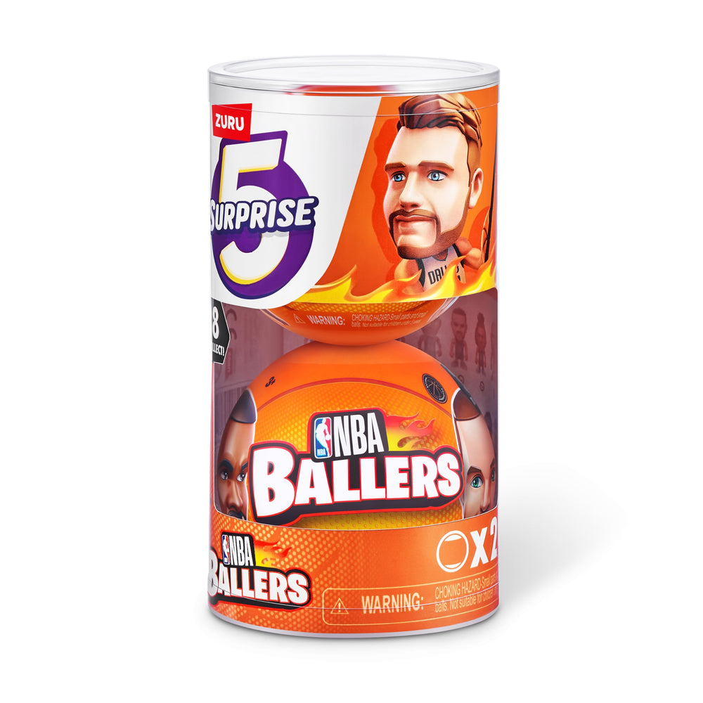 Inside 5 Surprise NBA Ballers Series 1 capsule contents include figurine and poster
