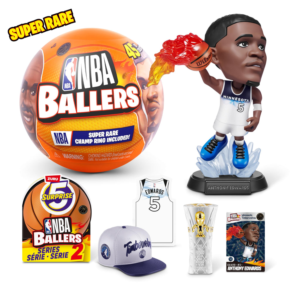 5 Surprise NBA Ballers Series 2 mini basketball for authentic play pretend.