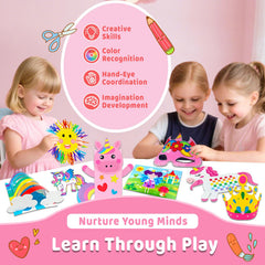 7july Unicorn Craft Box instruction card with clear steps for independent use