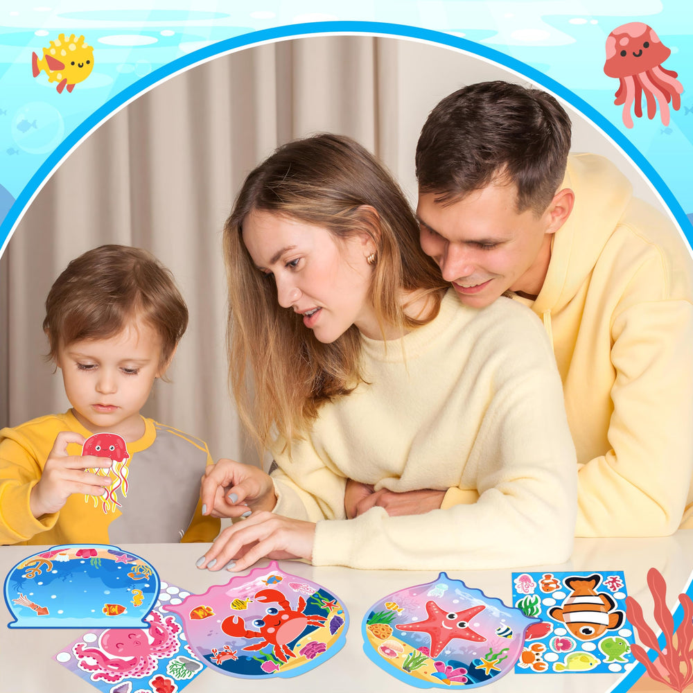 80UncleKimby pink under the sea ocean animal sticker sheet adds vibrant color to DIY scenes.