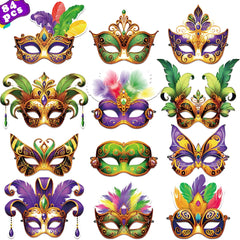 80UncleKimby Mardi Gras mask design 1 – bold colors for festive photos and lively gatherings.