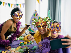 80UncleKimby Mardi Gras mask design 7 – reusable bulk set for future events.