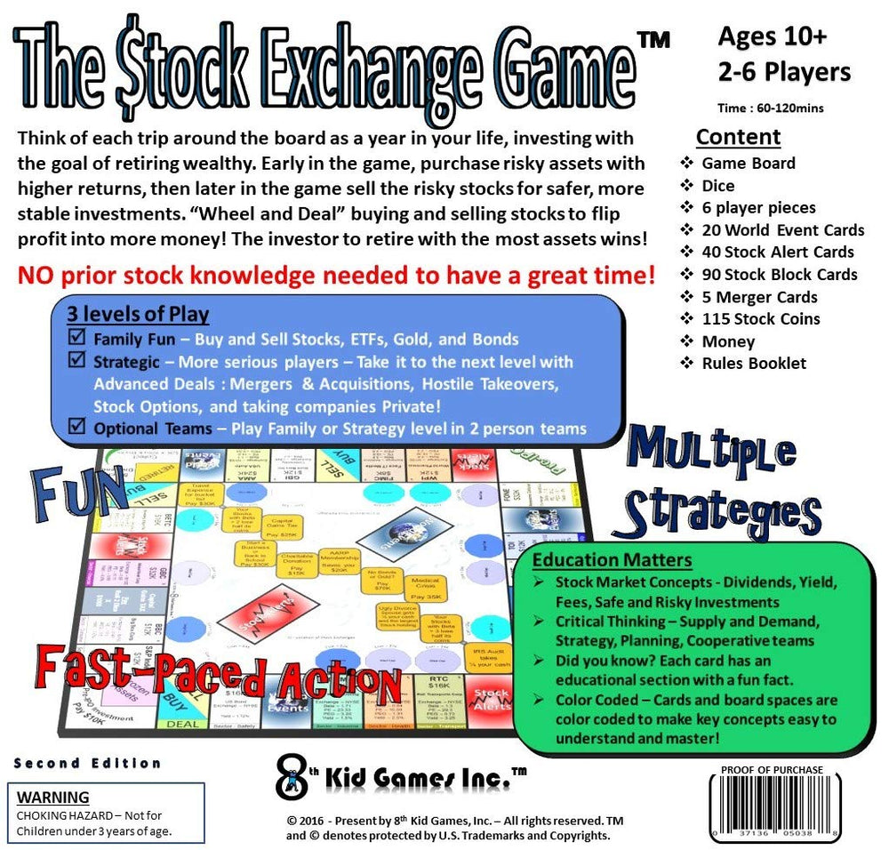 8th Kid Games Stock Exchange Game components – durable pieces for repeated enjoyment.