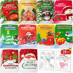 90shine 54-piece Christmas coloring books bundle for kids, ideal stocking stuffers