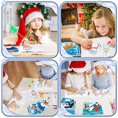 90shine 72-piece set interior pages, engaging winter designs for creative play