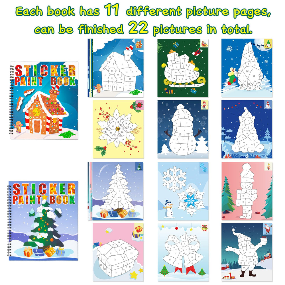 90shine Christmas sticker paint book elf page for imaginative play and color practice