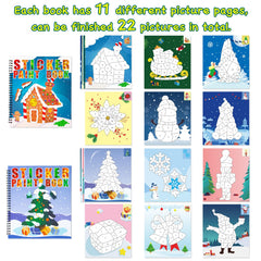 90shine Christmas sticker paint book elf page for imaginative play and color practice