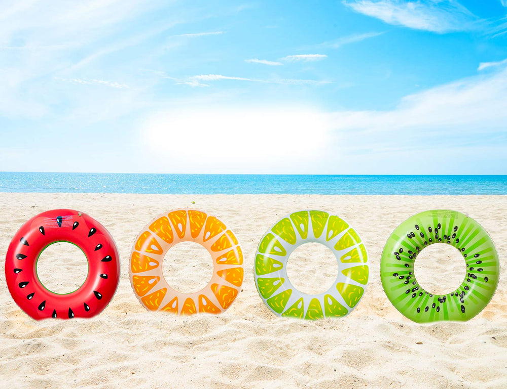 90shine pool party setup with fruit floats invites sunny moments
