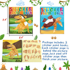 Second set of 90shine dinosaur sticker sheets showing more diverse dinosaurs.
