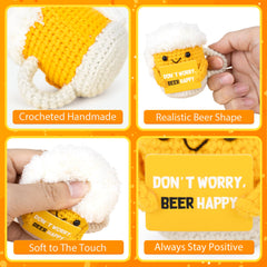 A AIFAMY emotional beer crochet with positive card is a thoughtful pick-me-up