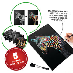 Abacus Brands animal scratch-art tools encouraging hands-on creativity during science play