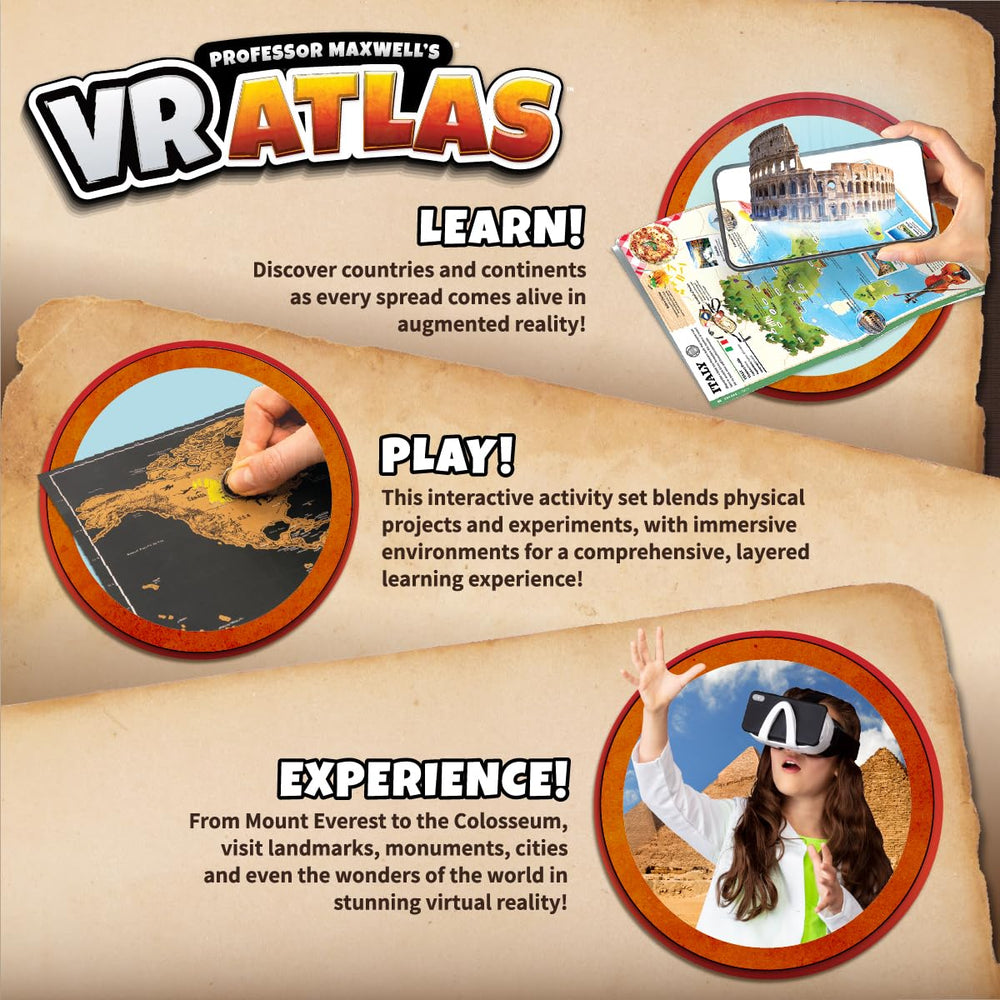 Abacus Brands Professor Maxwell's VR Atlas goggles included for hands-free learning.