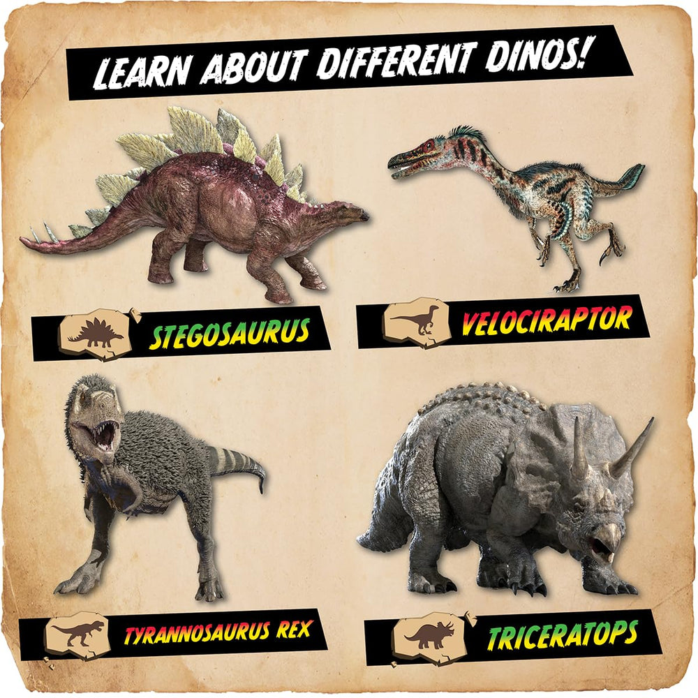 Abacus Brands STEAM Dino Dig 40-page book supports guided dinosaur discovery sessions.