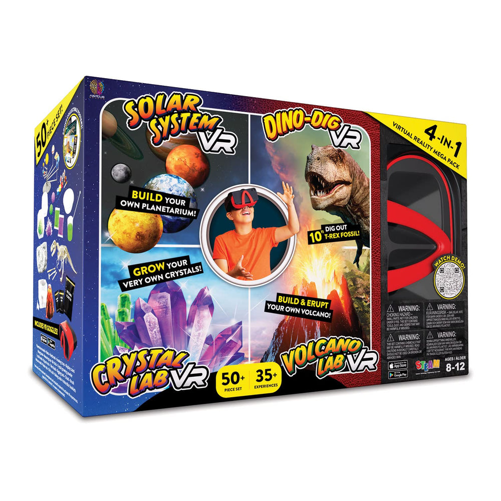 Abacus Brands VR Lab volcano eruption scene, promoting hands-on science exploration.
