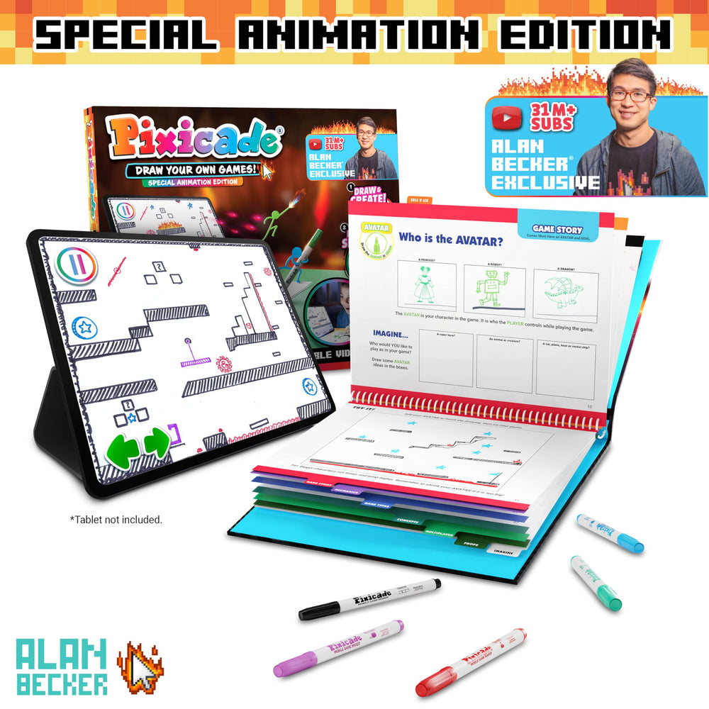 Abacus Pixicade Special Animation Edition Alan Becker guide panel with tips.