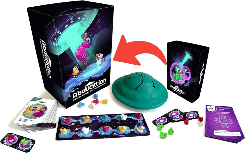 Abducktion intergalacduck expansion box tucked inside for easy setup.