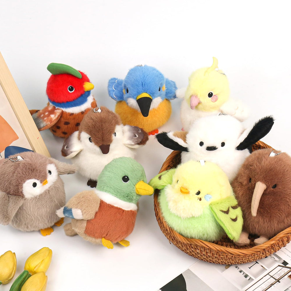 ABEARCAR parakeet plush made from soft, safe materials.