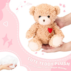 ABEARCAR Red Heart Teddy Bear care label confirms machine washable care