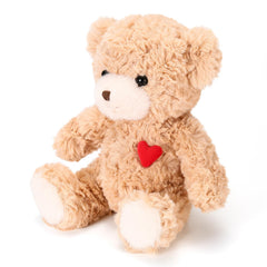 ABEARCAR Red Heart Teddy Bear fabric texture close-up reveals ultra-soft plush